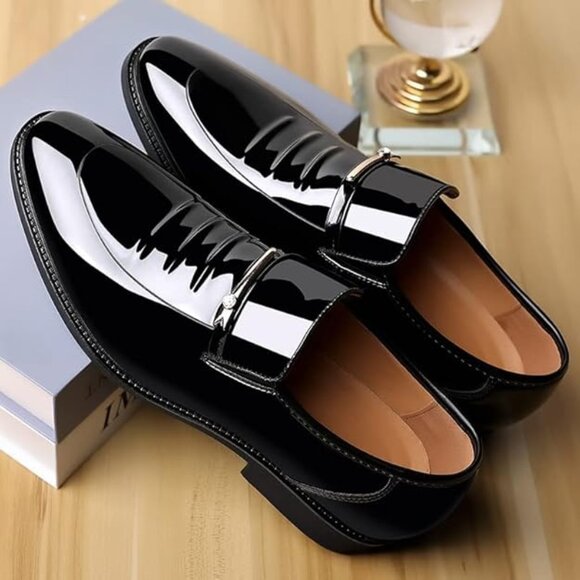 Men\'s Tuxedo Dress Shoes Formal Classic Faux Patent Leather Oxfords main image 5